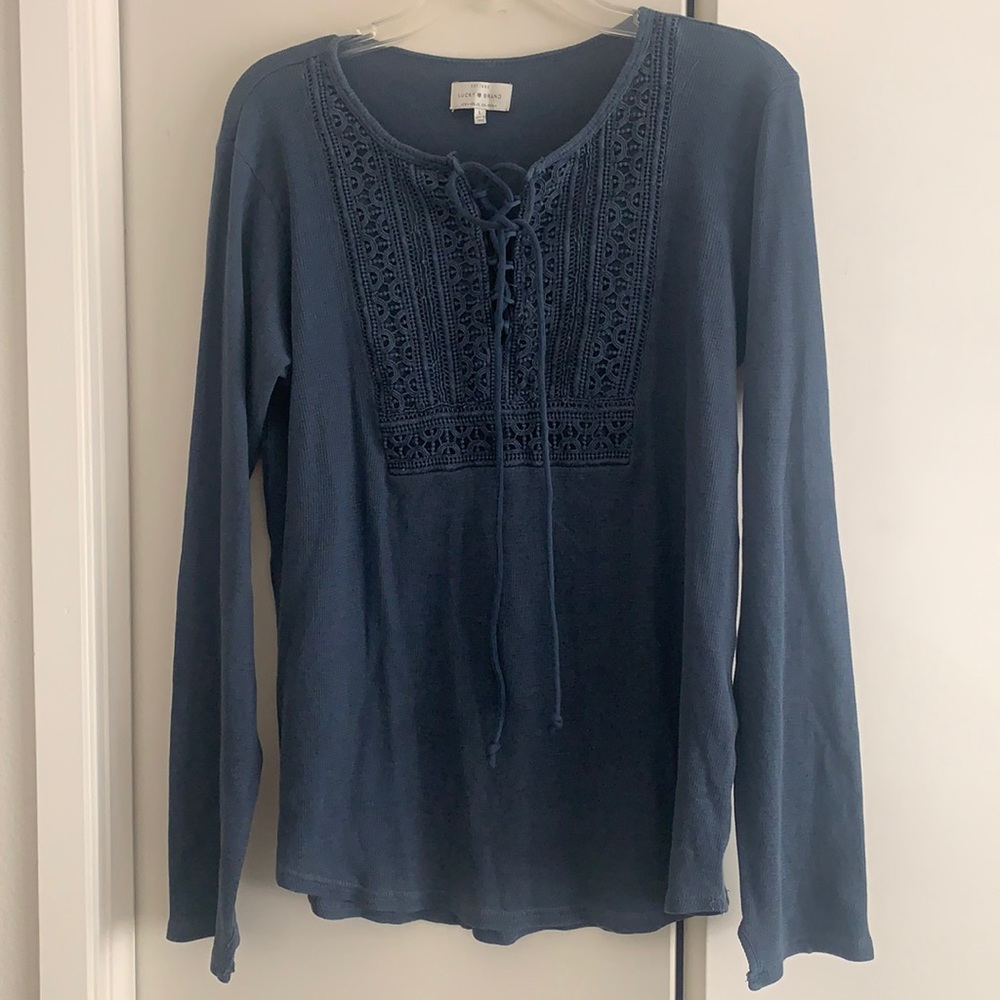 Long sleeve blue Lucky Brand shirt! Barely worn.
